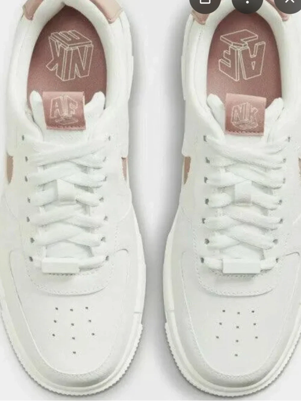 Nike W AF1 Pixel Summit White with Rust Pink Accents - Picture 10 of 12